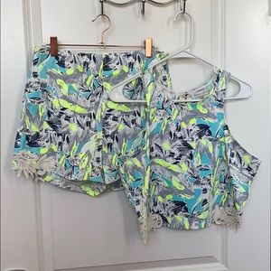 JEALOUS TOMATO Short Set Green Blue